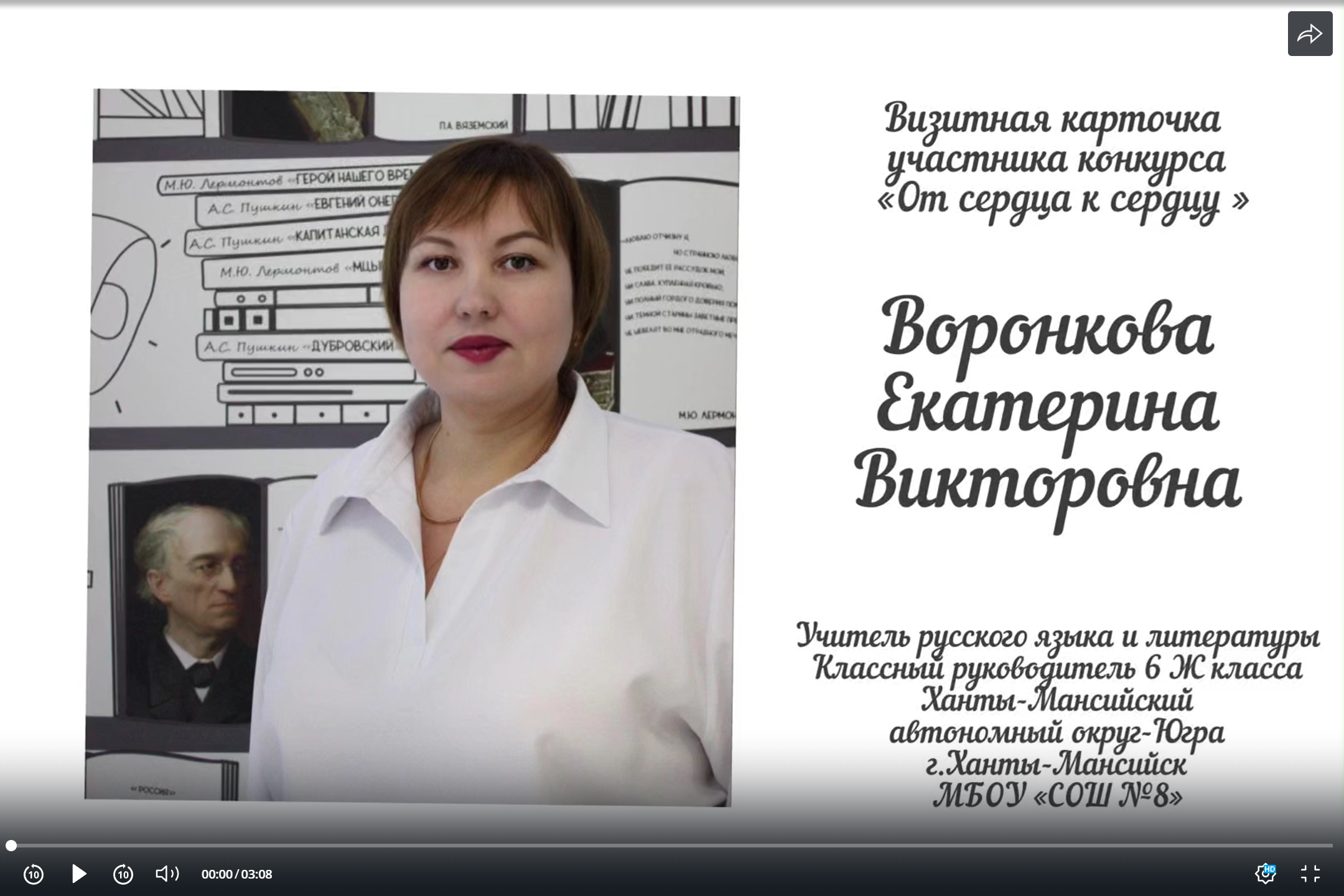 Визитная карточка участника конкурса &amp;quot;От сердца к сердцу&amp;quot; Воронковой Екатерины Викторовныч